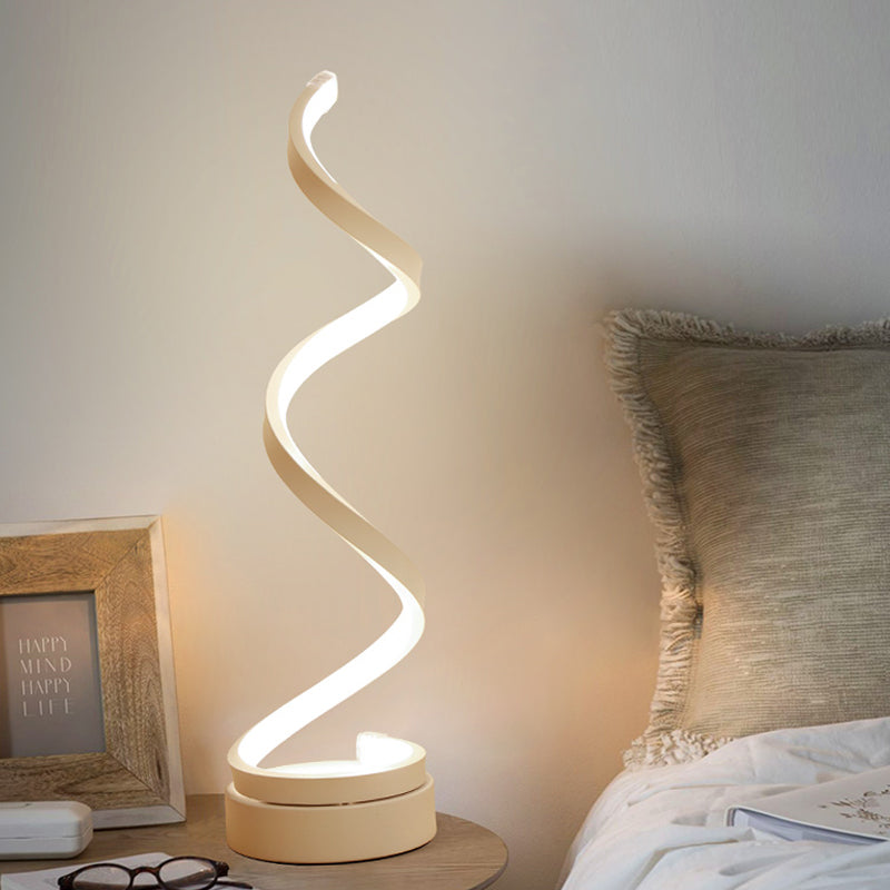 SpiraLuxe – Modern LED Table Lamp with Spiral Design
