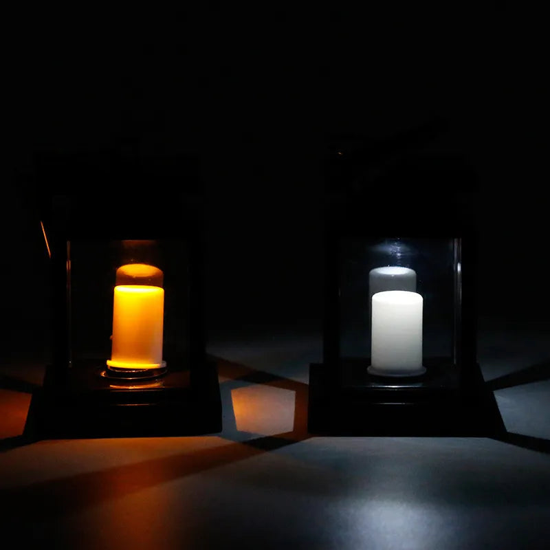 Solar Lantern with LED Candle – Hanging Lamp for Garden & Terrace, Decorative Light for Outdoor