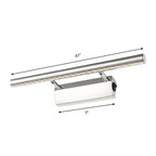 Modern Style Cylinder Vanity Wall Sconce Metallic 10"/16" W LED Bathroom Wall Light in Chrome, Warm-/White Light