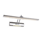 Nickel Finish Linear Wall Lamp Contemporary 16"/21.5" Width LED Metallic Makeup Lighting in White/Warm Light