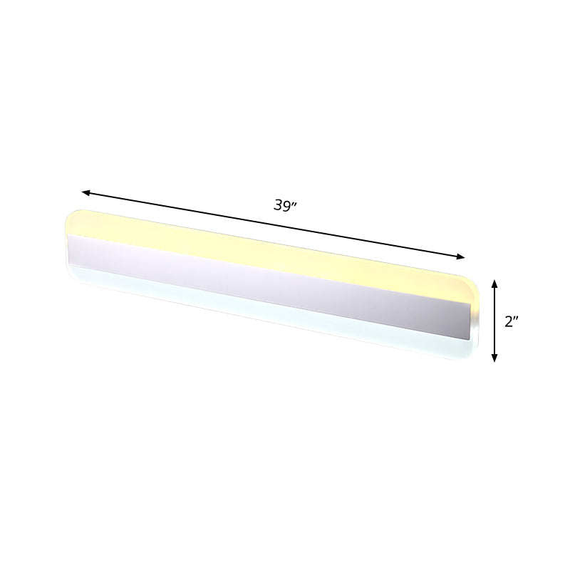 31.5"/39"/47" Width linear makeup mirror light modern acrylic LED bathroom light above the mirror with reflector