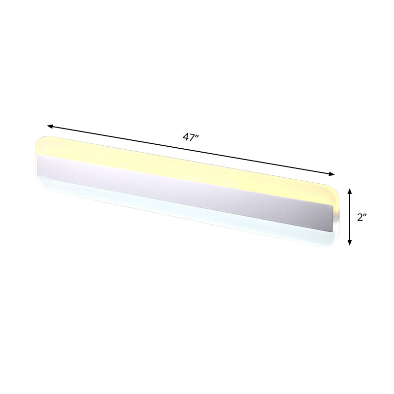 31.5"/39"/47" Width linear makeup mirror light modern acrylic LED bathroom light above the mirror with reflector
