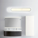 LED Bathroom Mirror Light with Oblong Acrylic Shade White Wall Sconces in Warm/White Light, 12"/18"/20" Wide