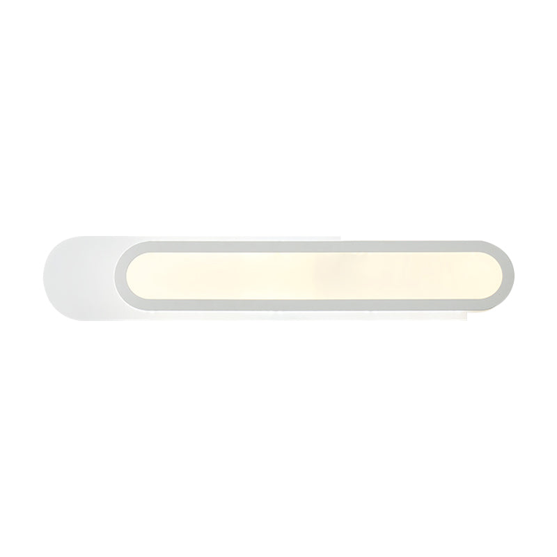 LED Bathroom Mirror Light with Oblong Acrylic Shade White Wall Sconces in Warm/White Light, 12"/18"/20" Wide