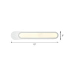LED Bathroom Mirror Light with Oblong Acrylic Shade White Wall Sconces in Warm/White Light, 12"/18"/20" Wide