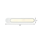 LED Bathroom Mirror Light with Oblong Acrylic Shade White Wall Sconces in Warm/White Light, 12"/18"/20" Wide