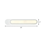 LED Bathroom Mirror Light with Oblong Acrylic Shade White Wall Sconces in Warm/White Light, 12"/18"/20" Wide
