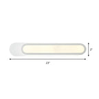 LED Bathroom Mirror Light with Oblong Acrylic Shade White Wall Sconces in Warm/White Light, 12"/18"/20" Wide
