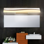 Acrylic Rectangular Makeup Mirror Lamp Simple 16"/19.5"/23" Width LED Bathroom Light over Mirror in Warm/White, Water and Fog Resistant