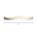 Wavy LED Bathroom Light Acrylic Single Light Minimalism Anti-Fog Makeup Mirror Light in Warm/White, 16"/19.5" Wide