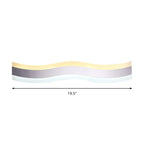 Wavy LED Bathroom Light Acrylic Single Light Minimalism Anti-Fog Makeup Mirror Light in Warm/White, 16"/19.5" Wide