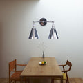 Polished Chrome Conic Wall Mount Fixture Retro Style Iron 2 Lights Dining Room Wall Mount Light