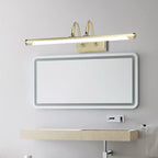 Tube Designer Lighting Modern Metal 16.5"/20.5" W LED Gold Finish Adjustable Wall Lamp with Curved Arm, Warm/White Light