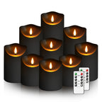 GlowLuxe Flameless LED Candles Set (9-piece) – With Remote Control and Glitter Finish