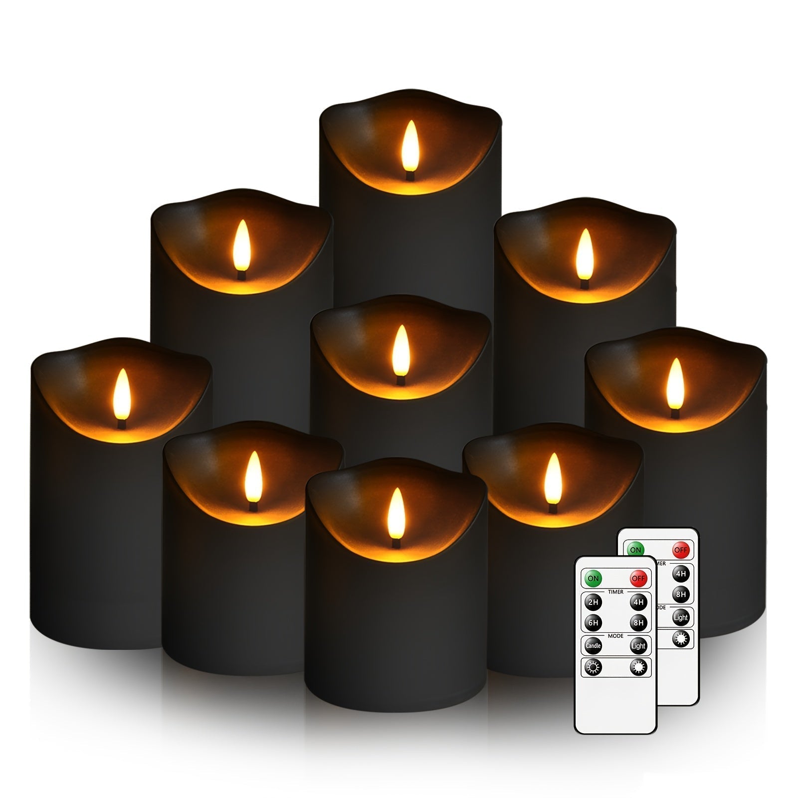 GlowLuxe Flameless LED Candles Set (9-piece) – With Remote Control and Glitter Finish