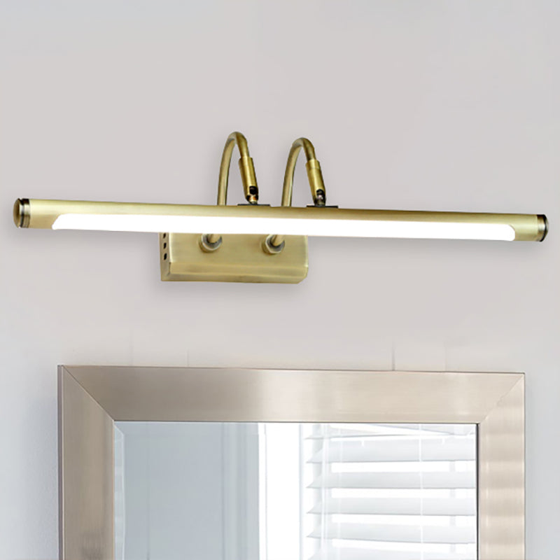 Tube Designer Lighting Modern Metal 16.5"/20.5" W LED Gold Finish Adjustable Wall Lamp with Curved Arm, Warm/White Light
