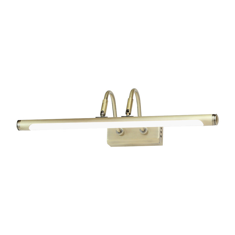 Tube Designer Lighting Modern Metal 16.5"/20.5" W LED Gold Finish Adjustable Wall Lamp with Curved Arm, Warm/White Light