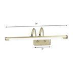 Tube Designer Lighting Modern Metal 16.5"/20.5" W LED Gold Finish Adjustable Wall Lamp with Curved Arm, Warm/White Light