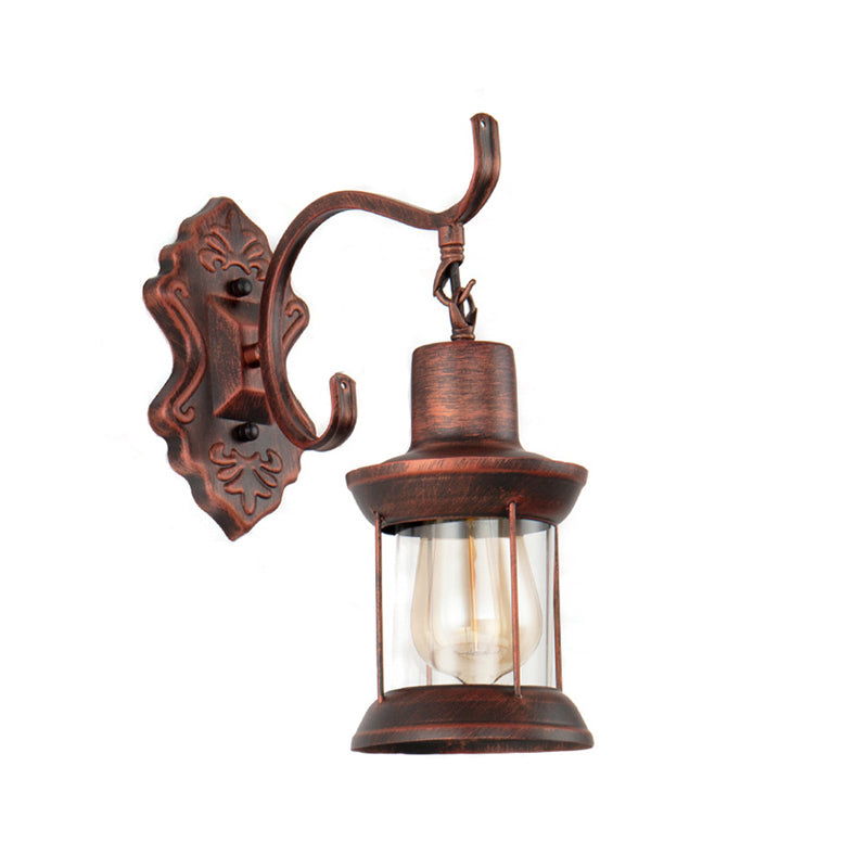 Weather Copper A Light Wall Lamp Rustic Style Clear Glass Petroleum Lighting Fixture