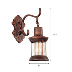 Weather Copper A Light Wall Lamp Rustic Style Clear Glass Petroleum Lighting Fixture