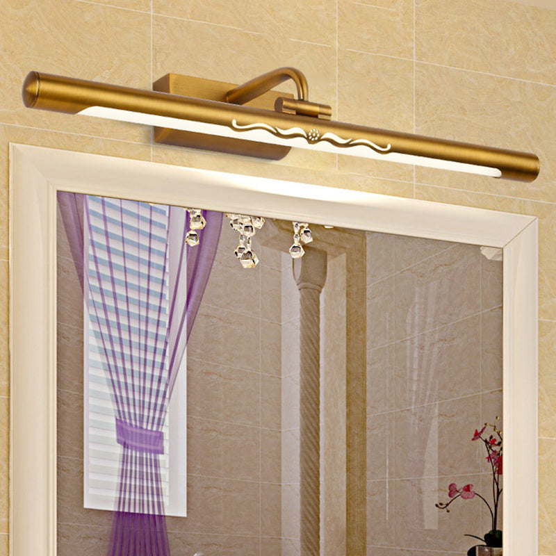 Vintage Linear Wall-Mounted Lighting with Straight Arm Metal 18"/22.5" Wide LED Bedroom Vanity Lighting in Bronze