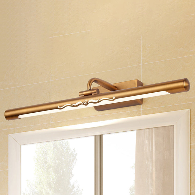 Vintage Linear Wall-Mounted Lighting with Straight Arm Metal 18"/22.5" Wide LED Bedroom Vanity Lighting in Bronze