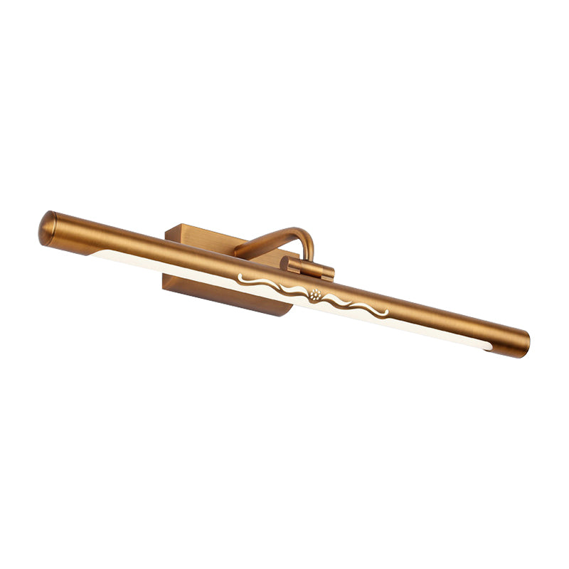 Vintage Linear Wall-Mounted Lighting with Straight Arm Metal 18"/22.5" Wide LED Bedroom Vanity Lighting in Bronze