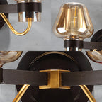 2-Light Wall Lighting with Mushroom Shade Smoke Glass Modern Bedroom Wall Lamp Lighting Fixture