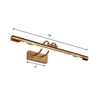 Modernism Pipe Vanity Wall Lamp Metal LED Bathroom Wall Light in Bronze Finish, 18"/29.5" W