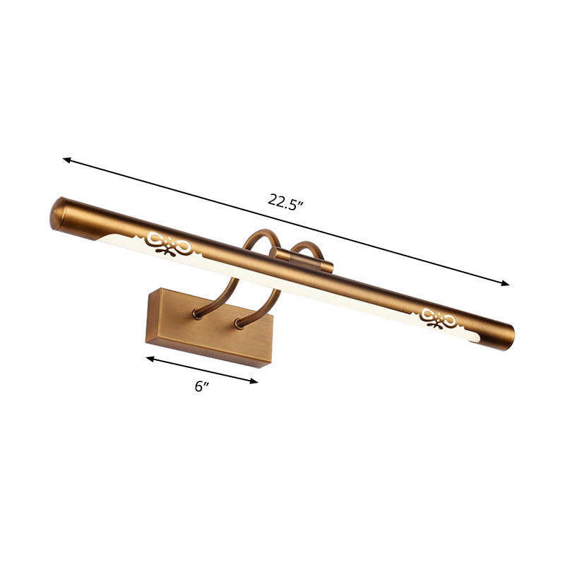 Modernism Pipe Vanity Wall Lamp Metal LED Bathroom Wall Light in Bronze Finish, 18"/29.5" W