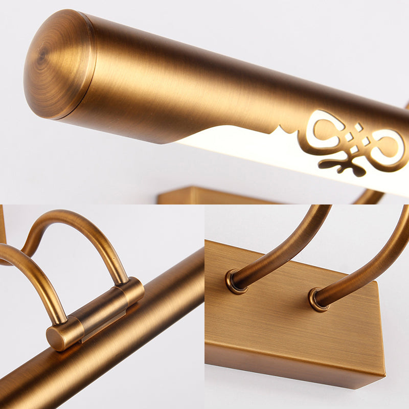 Modernism Pipe Vanity Wall Lamp Metal LED Bathroom Wall Light in Bronze Finish, 18"/29.5" W