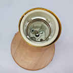 Minimalistic Mini Wall Lamp with Cup Shaped 1 Light Wooden and Metal Wall Lamp in Black