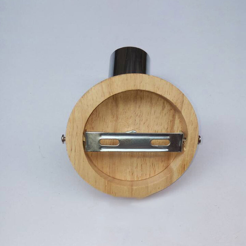 Minimalistic Mini Wall Lamp with Cup Shaped 1 Light Wooden and Metal Wall Lamp in Black