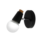 Metal cup-shaped wall lamp with bare bulb industrial 1-light bathroom wall lamp in black