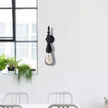 Open Bulb Dining Room Wall Lamp Vintage Style Metal 1 Head Black Wall Lamp Sconces with On/Off Switch