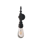 Open Bulb Dining Room Wall Lamp Vintage Style Metal 1 Head Black Wall Lamp Sconces with On/Off Switch