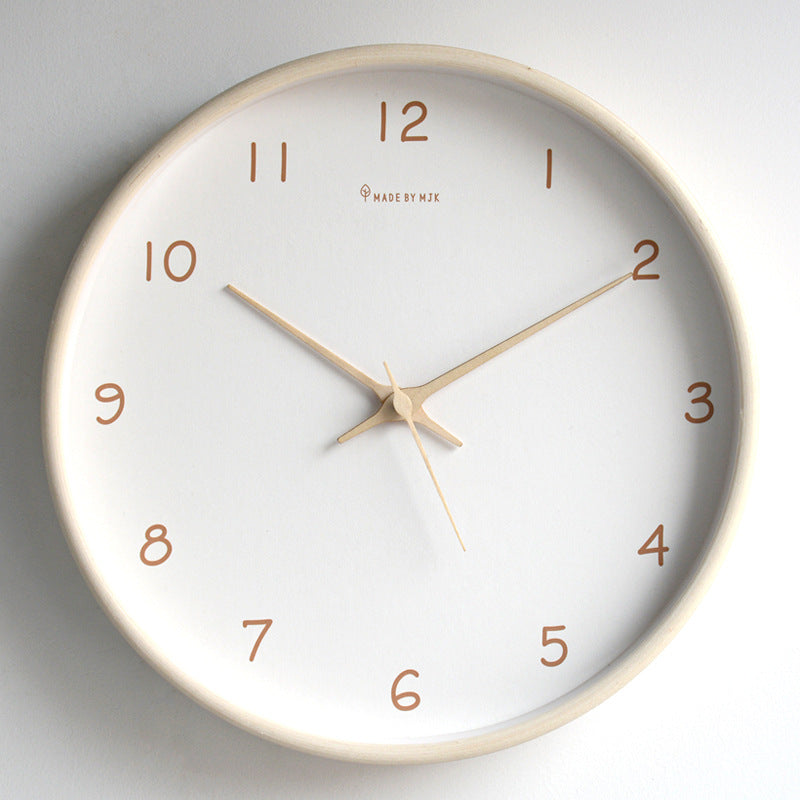 Simple analog solid wood wall clock for home – timeless and elegant!