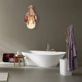 Rose Gold Armed Wall Light Retro Industrial Iron 1 Light Bathroom Rotatable Wall Lamp with Exposed Bulb