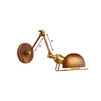 Vintage Industrial Bowl Wall Lamp 1 Light Iron Wall Lamp with Rotatable Arm in Black/Metal