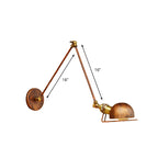 Vintage Industrial Bowl Wall Lamp 1 Light Iron Wall Lamp with Rotatable Arm in Black/Metal