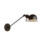 Vintage Industrial Bowl Wall Lamp 1 Light Iron Wall Lamp with Rotatable Arm in Black/Metal