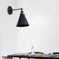 Black/Rust 1 Head Wall Lamp Farmhouse Style Wrought Iron Conical Adjustable Wall Light Fixture for Outdoor