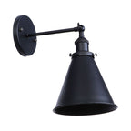 Black/Rust 1 Head Wall Lamp Farmhouse Style Wrought Iron Conical Adjustable Wall Light Fixture for Outdoor