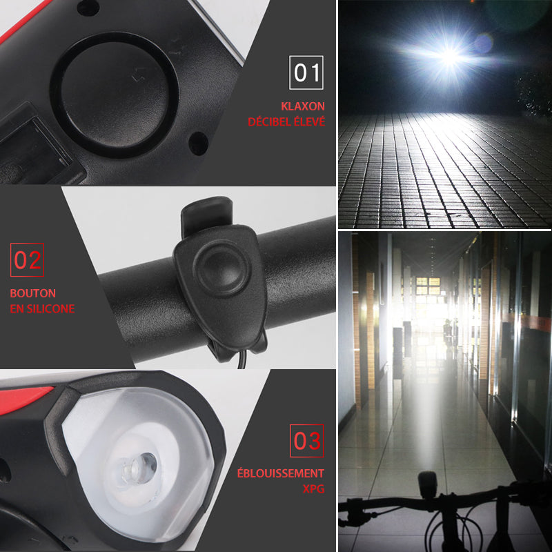USB-rechargeable mountain bike headlight