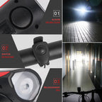 USB-rechargeable mountain bike headlight