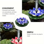 Lotus-shaped solar fountain pond decoration