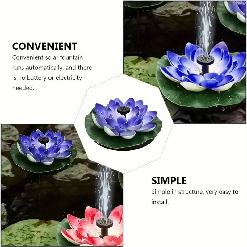 Lotus-shaped solar fountain pond decoration