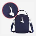 Women's Waterproof Nylon Shoulder Bag with Detachable Strap