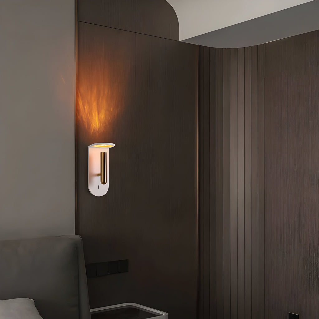 Adjustable Nordic LED Wall Light with Flame Effect