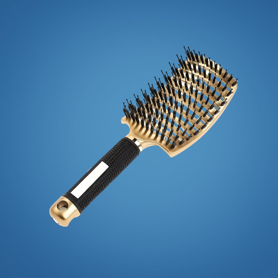 Quick Knot‑Free Detangling – Nylon Bristles with Scalp Massage Tips – For Thick or Curly Hair